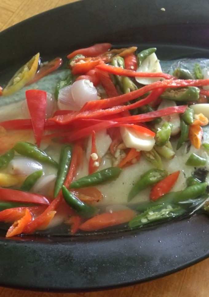 Foto resep Steam ikan asin pedak