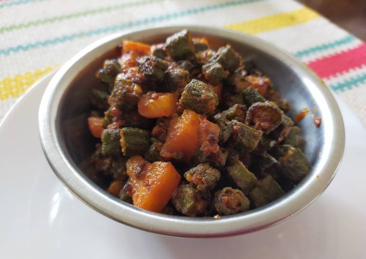 Recipe of Any-night-of-the-week Bhindi-Tamatar Sabzi