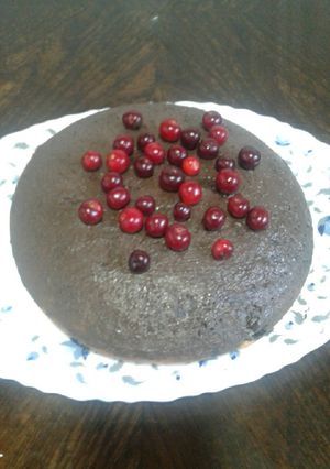 عکسی از دستور کیک بدون فر با روکش شکلات صبحانه