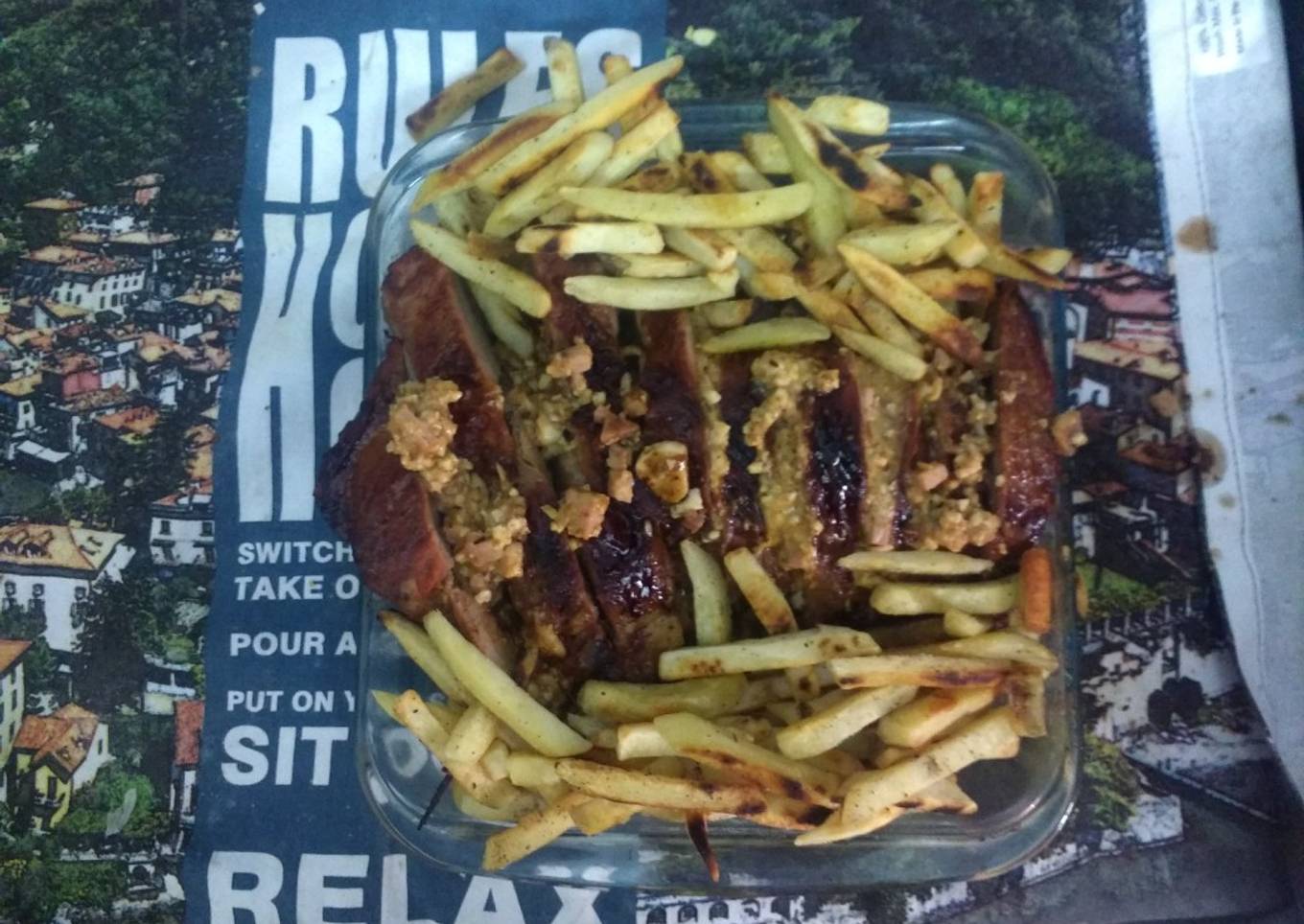 Carne mechada al horno