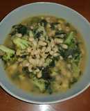 Sopa de alubias y brócoli