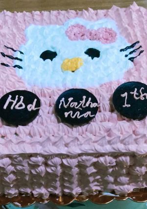Foto resep Kue ulang tahun karakter hello kity