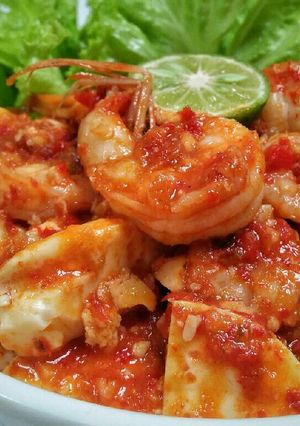 Foto resep Udang putih telur saus padang