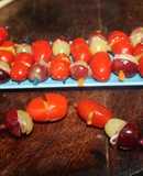 Banderillas de cherry, anchoas y uvas