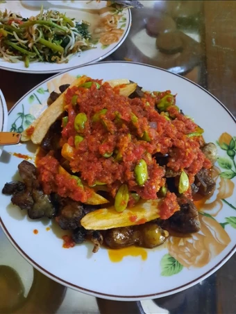 Easy Steps to Make Ati ampela kentang siram sambal pete the So Delicious Perfect