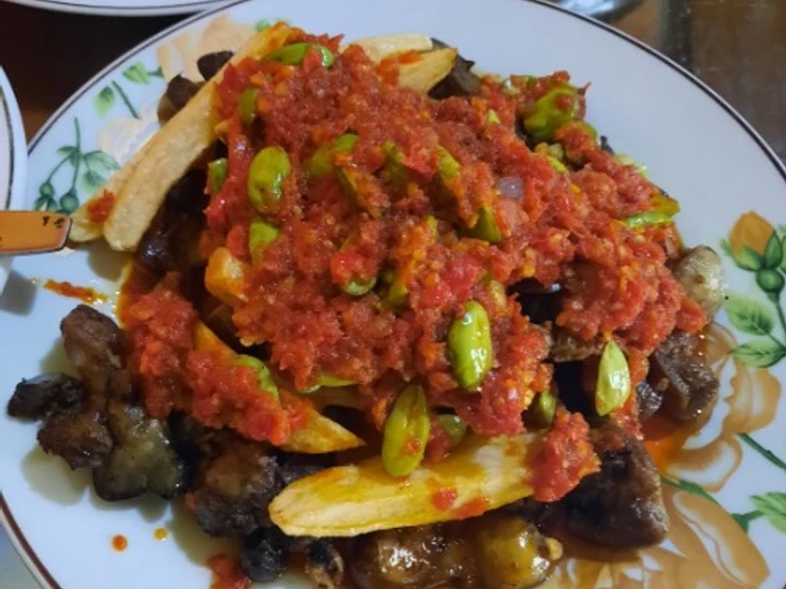 Easy Ways Make Recipes Ati ampela kentang siram sambal pete the Awesome  Make You Drink.