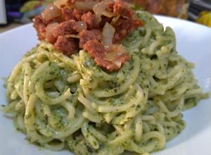 Foto resep Spaghetti Cream Bayam Oregano Basil