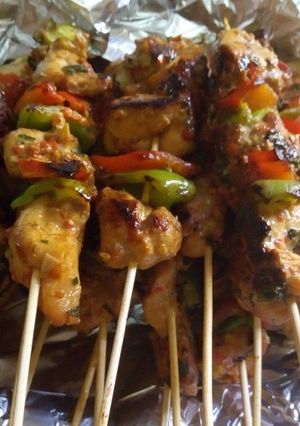 A picture of Chicken kebab.