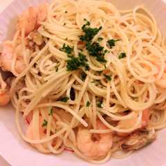 Una foto de Pasta con Mariscos