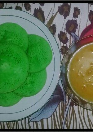 Foto resep Serabi pandan kuah kinca