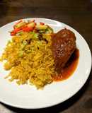 Nasi Tomato Seadanya (Ayam Masak Merah & Jelatah Timun)
