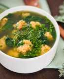 Canh Rau Bó Xôi Non & Chả Tôm Quết Thả Viên