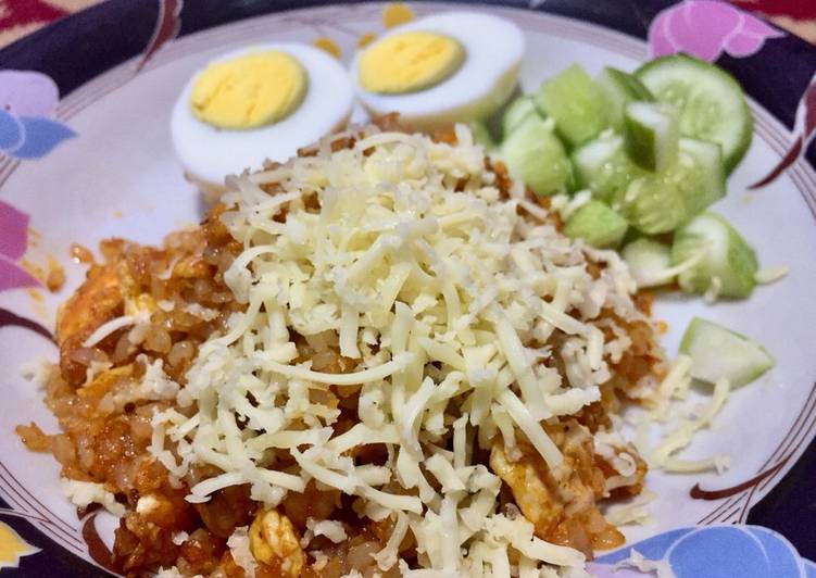 Nasi goreng telor keju shirataki DEBM ❤️