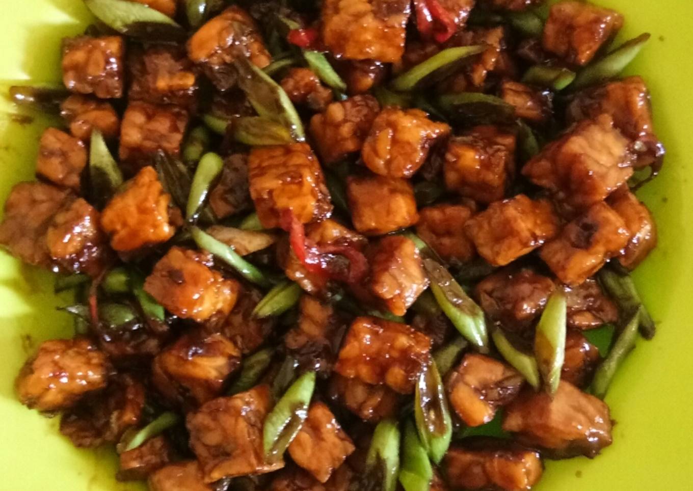 Oseng tempe buncis saus tiram istimewa