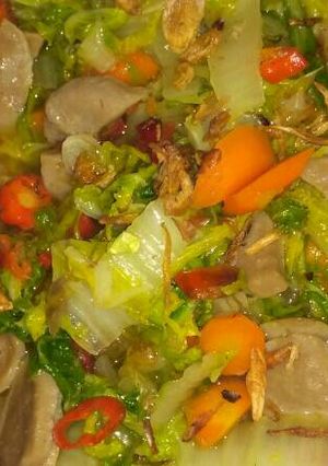 Foto resep Sawi kuah bakso