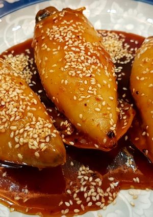 Hình của món Mực nhồi chiên nước mắm.