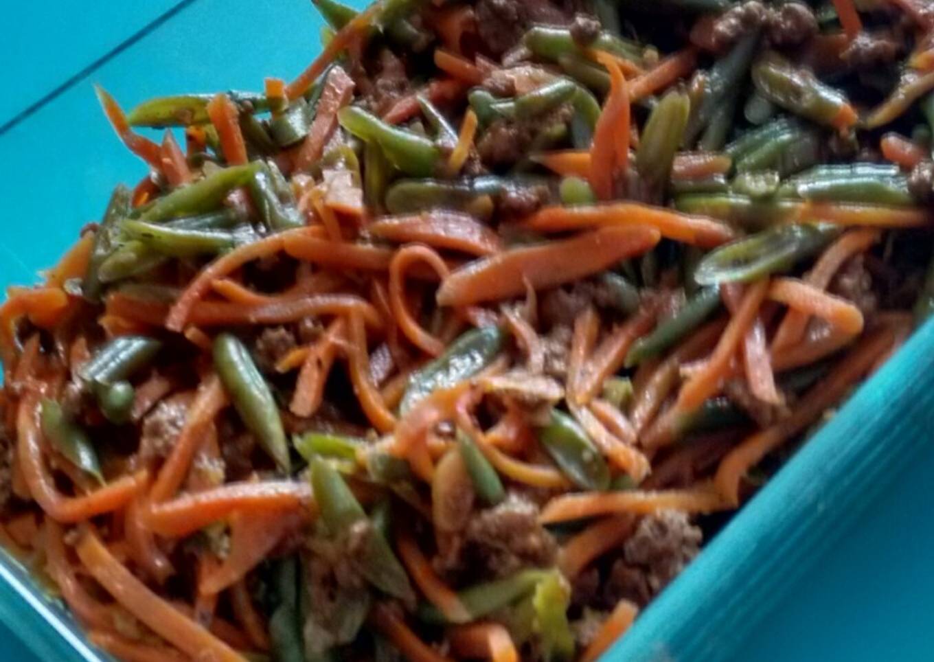 Tumis Buncis Wortel  Daging Cincang