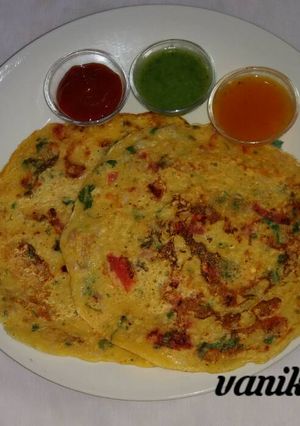 A picture of Besan chilla.
