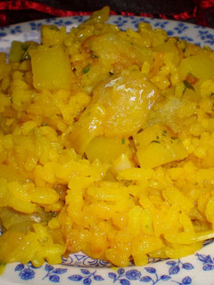 Una foto de Arroz pobre {con bacalao}