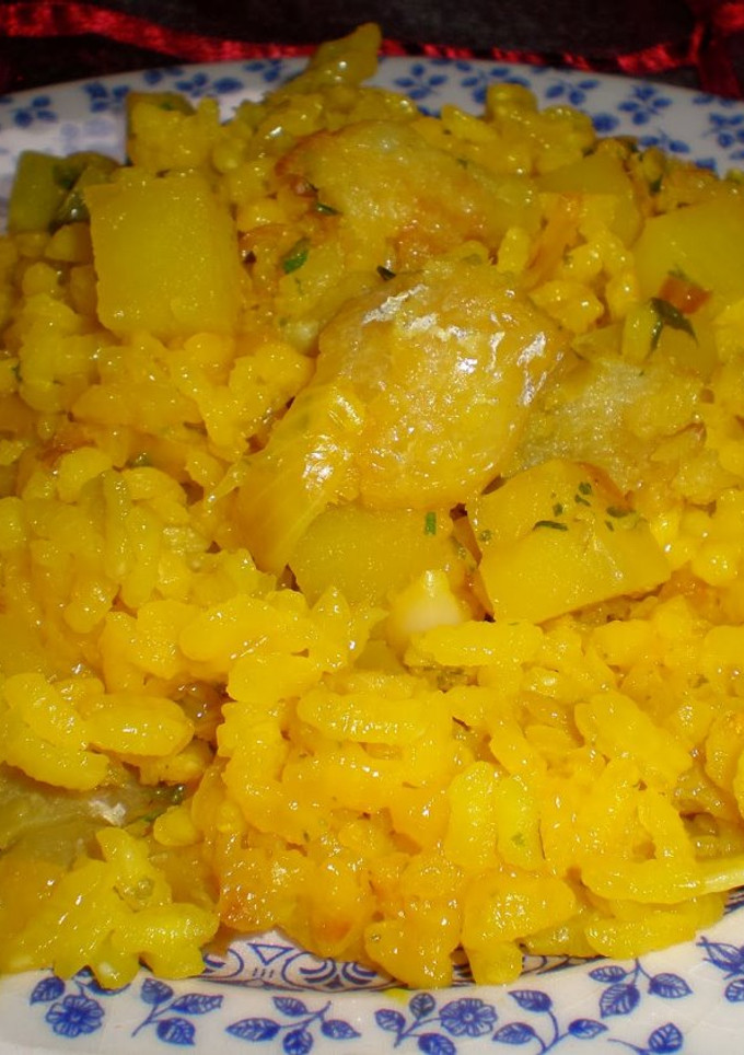 Una foto de Arroz pobre {con bacalao}