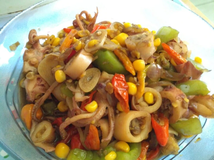 Cara Gampang Membikin Resep  Cumi asin pedas manis yang Lezat, Sempurna