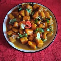Pumpkin curry (South Indian style) A picture of Pumpkin curry (South Indian style).
