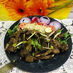 Tawa Motton chanp with zeera rice A picture of Tawa Motton chanp with zeera rice.