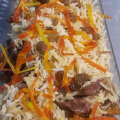 A picture of Beef kabuli pulao.