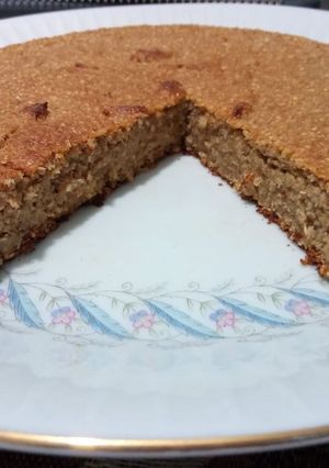 Una foto de Torta de banano y durazno, un postre saludable!