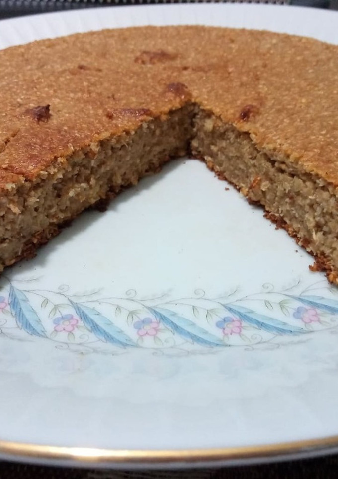 Una foto de Torta de banano y durazno, un postre saludable!