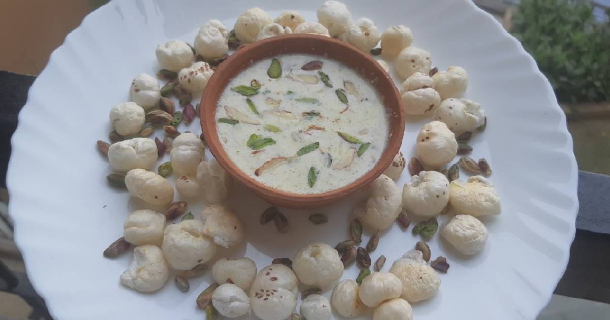 Shahi foxnut dry fruits firni Recipe by Shalini Agarwal Cookpad