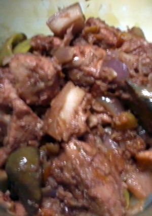 A picture of PORK BINAGOONGAN (Pork in Shrimp Paste).