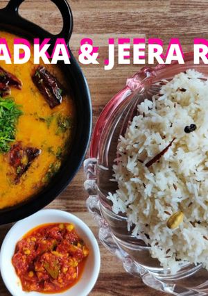 दाल ताड़का और जीरा राइस (Dal tadka aur jeera rice recipe in Hindi) रेसिपी मुख्य फोटो