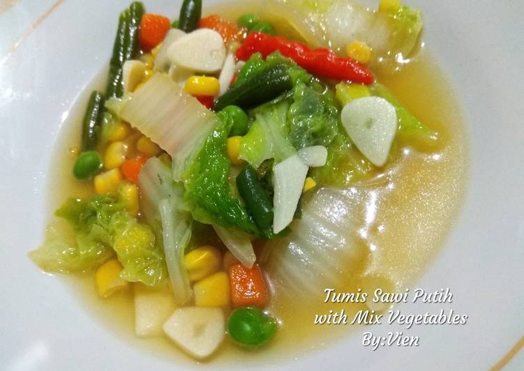 Resep Tumis Sawi Putih with Mix Vegetables, Enak