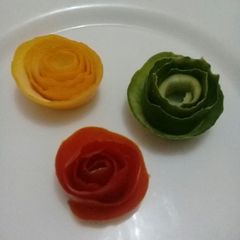 A picture of Vegetable n fruit Rose Flowers.# Author marathon.