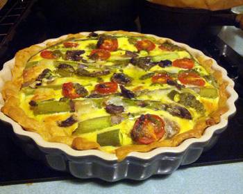 The New Way Serving Recipe Asparagus and Bacon quiche Very Delicious