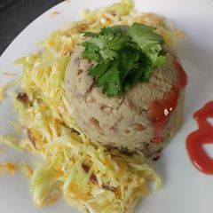 Mashed potatoes and mbaazi. (mukimo) A picture of Mashed potatoes and mbaazi. (mukimo).