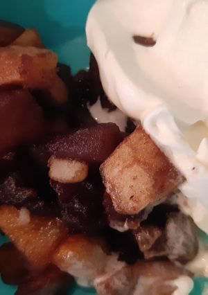 Una foto de Postre de manzanas salvador!