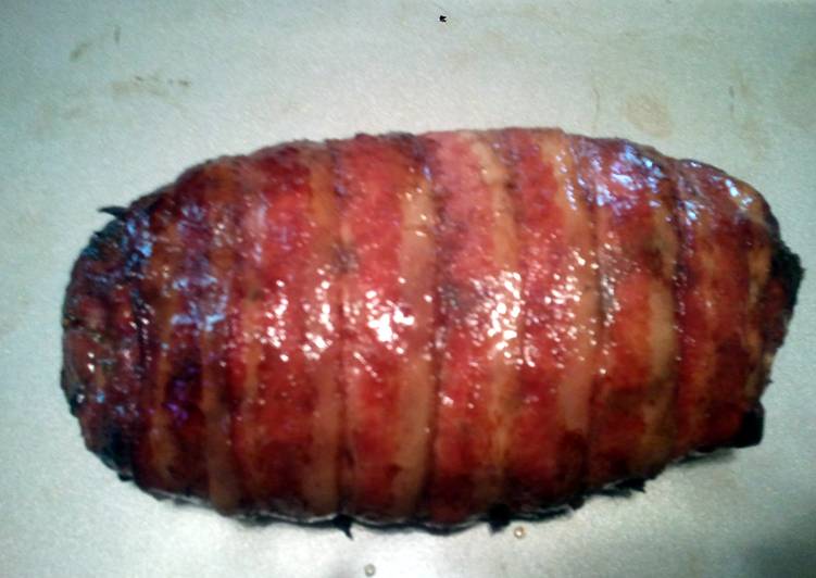 Recipe of Super Quick Homemade Grilled bacon wrapped meatloaf