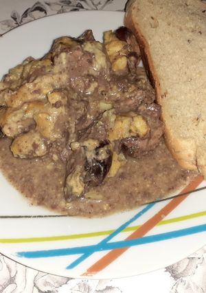 Mustáros csirkemáj recept fotója