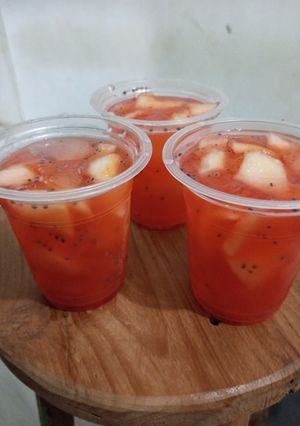 Foto resep Es blewah, biji selasih seger