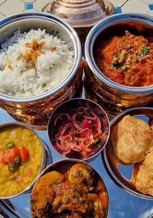 A picture of Thali feast.