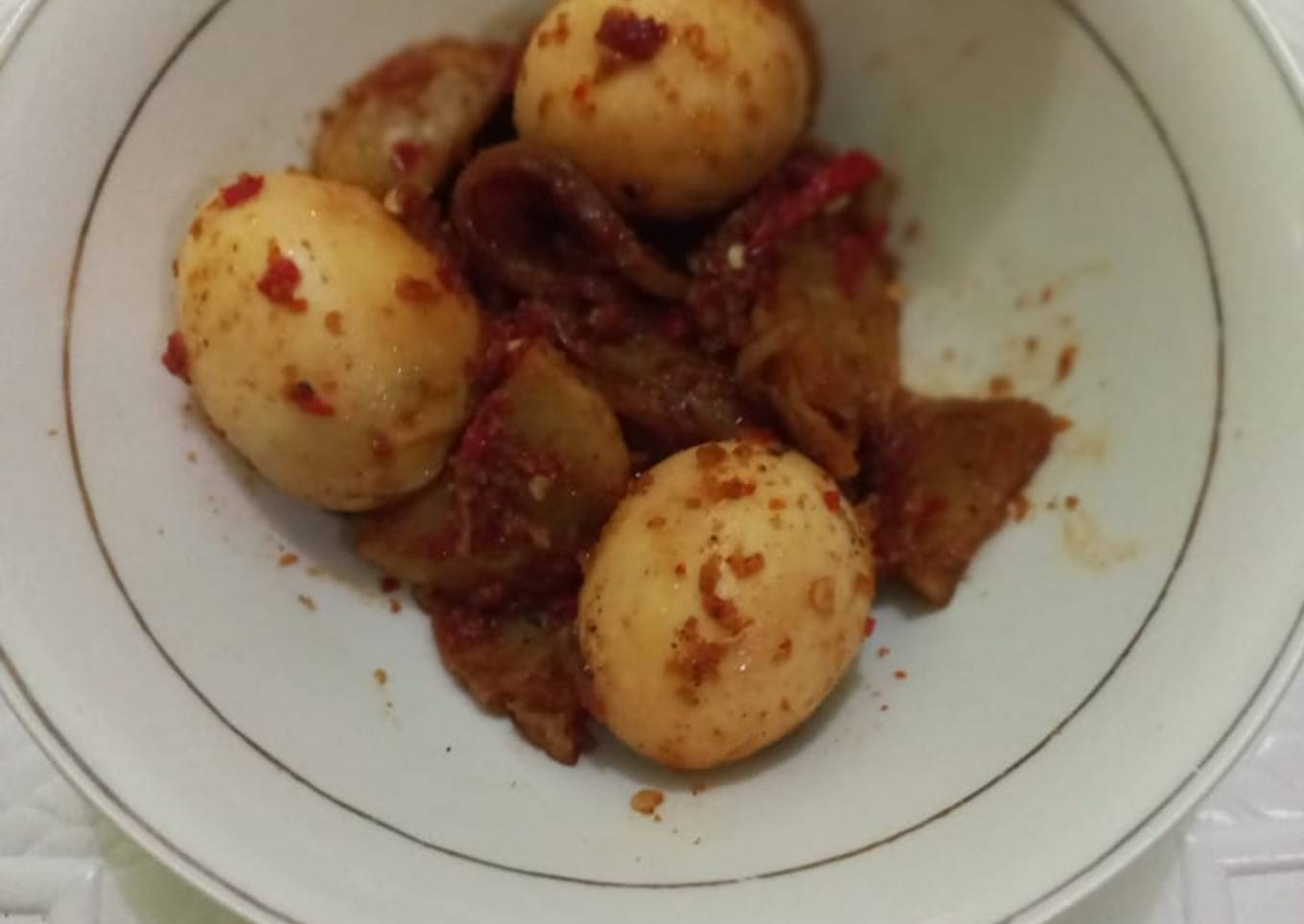 Sambal balado telur kentang