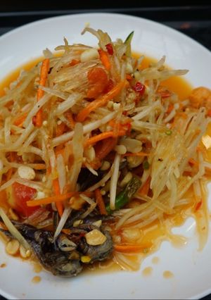 Hình của món Somtam Thái Lan (nộm đu đủ).