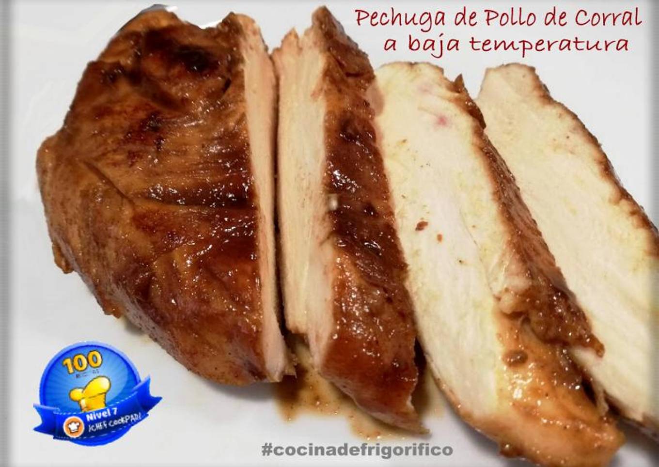 Pechuga de pollo de corral a baja tempertaura
