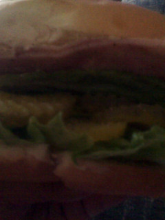 A picture of ham sandwich.