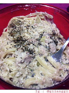Foto resep Fettuccine carbonara (tuna)