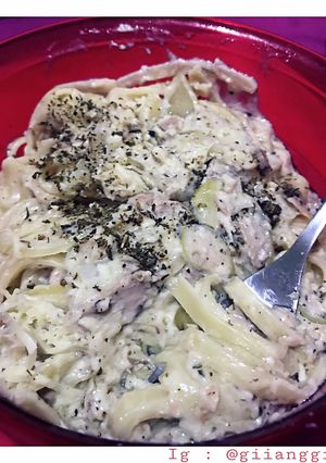 Foto resep Fettuccine carbonara (tuna)