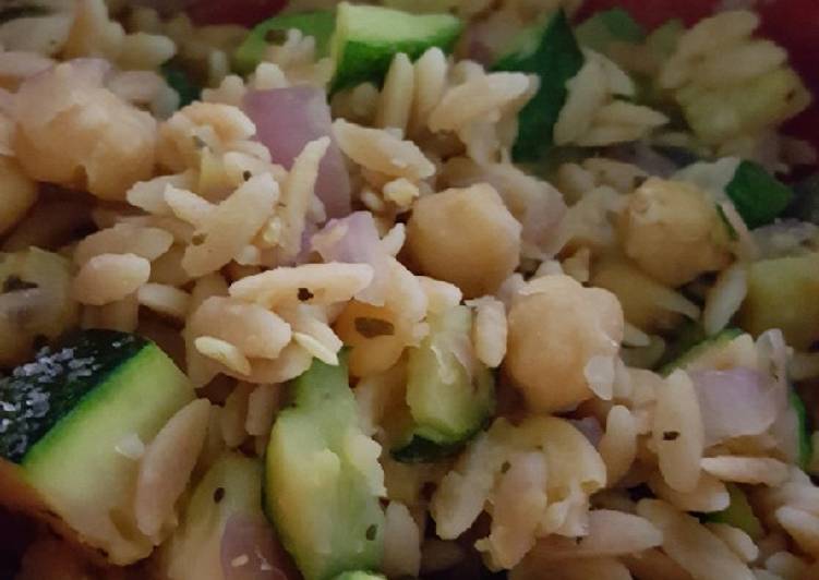 Easiest Way to Prepare Speedy Chickpeas &amp; Orzo &amp; Zucchini