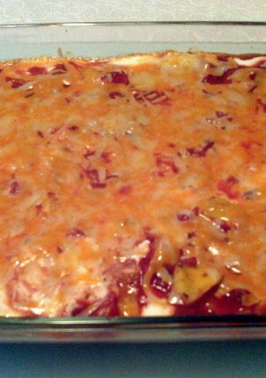 A picture of Taco Nacho Dip.